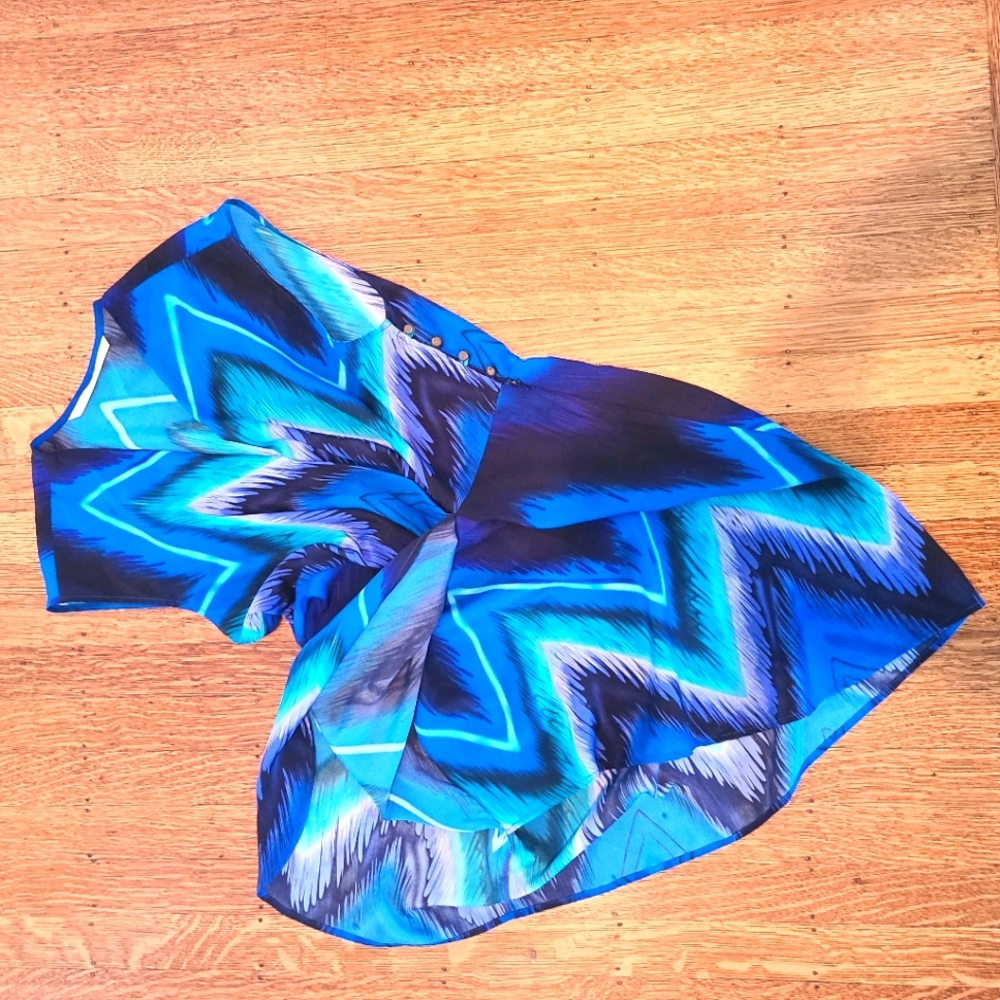 Blue Wrap Cocktail Dress